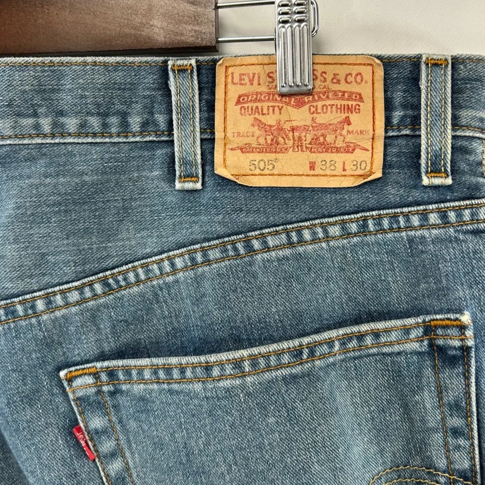 Levi's 505 Regular Fit Jeans Mens 38x30 Blue Straight Leg Denim 2007
